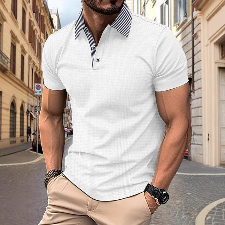 Herrer polo shirt med moderne krave og struktureret overflade Stilla