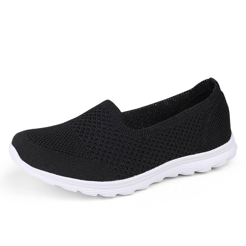 Dame nan nahtløse komfort slip-on sko med elastisk mesh øvre materiale og dæmpet sål Skovae