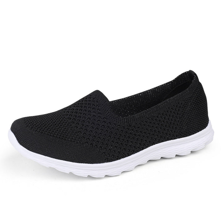 Dame nan nahtløse komfort slip-on sko med elastisk mesh øvre materiale og dæmpet sål Skovae