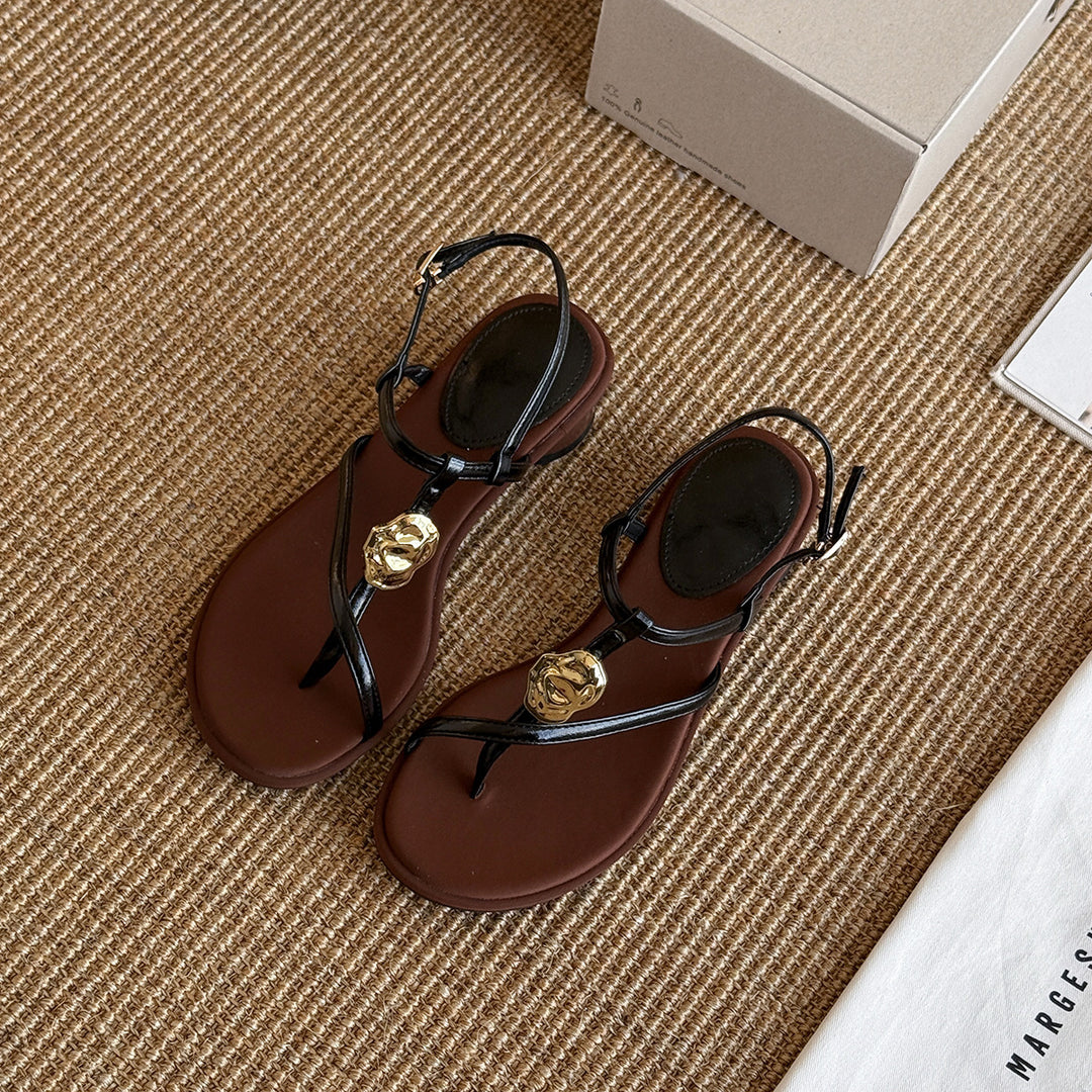 Femme Elegante Justerbare Remme Tanga Sandaler Stilla
