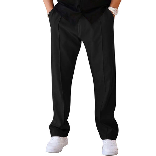Herren nan loose casual pants with crease, elastic waistband and drawstring Skovae