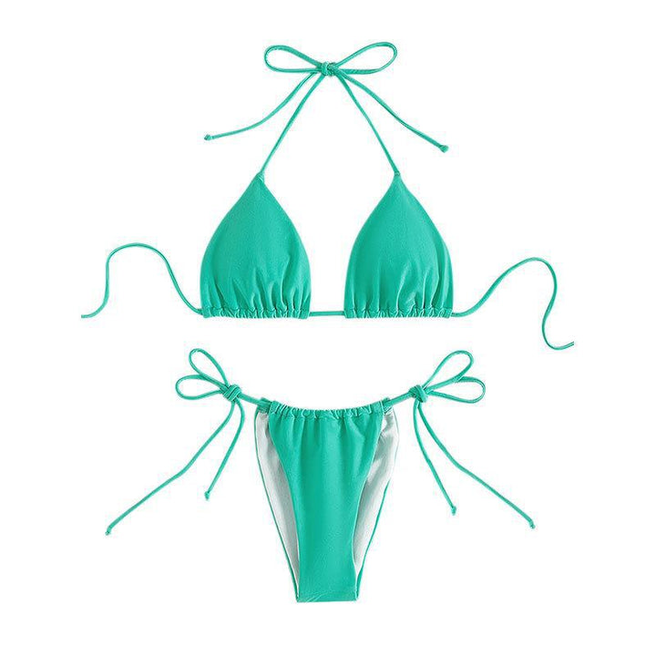 Dame Triangel-Bikini med justerbare snøre detaljer og elastisk talje Skovae