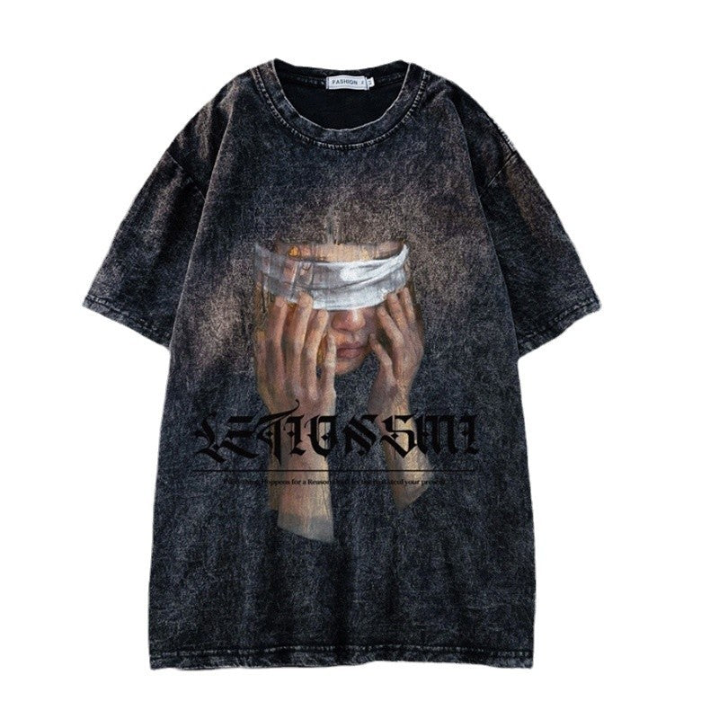 Dame T-shirt med kreativt kunstmotiv og afslappet pasform Stilla