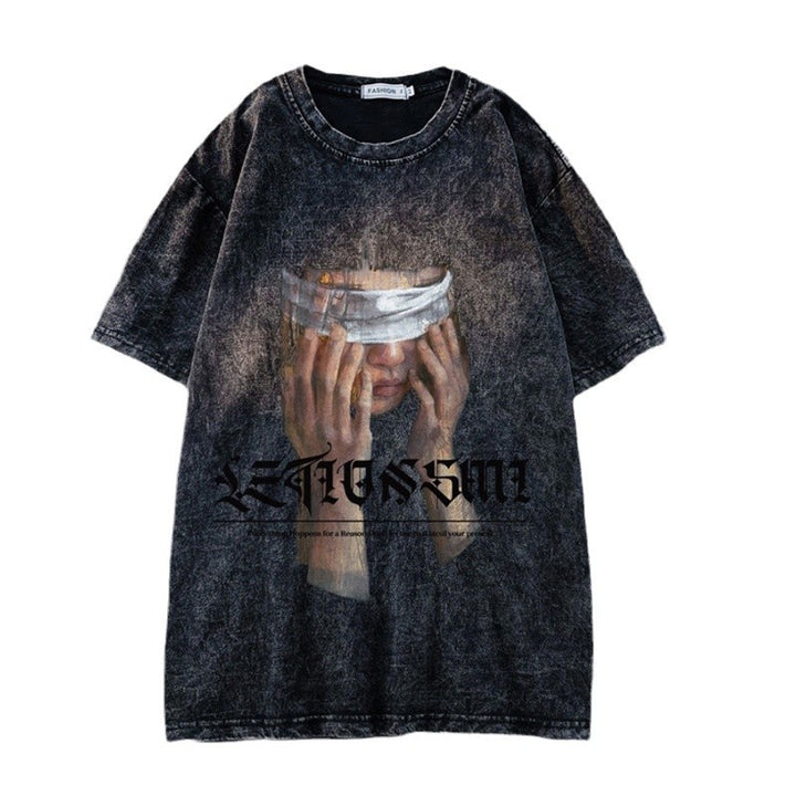 Dame T-shirt med kreativt kunstmotiv og afslappet pasform Stilla