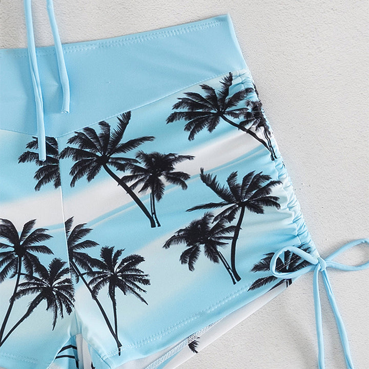 Dame bikini-sæt med raffineret knude-design og højt skårede shorts Skovae