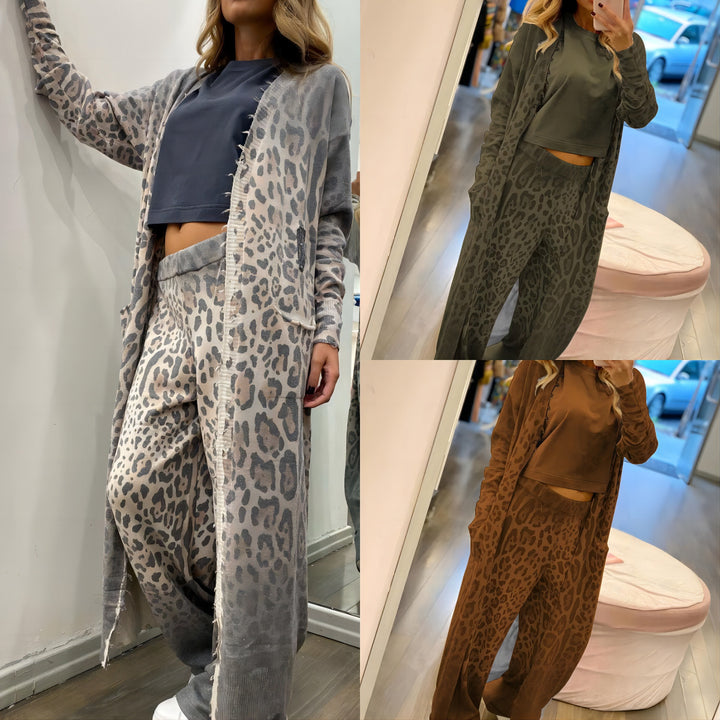Dame Sporty Loungewear-sæt med dyremønster og behagelig pasform Stilla
