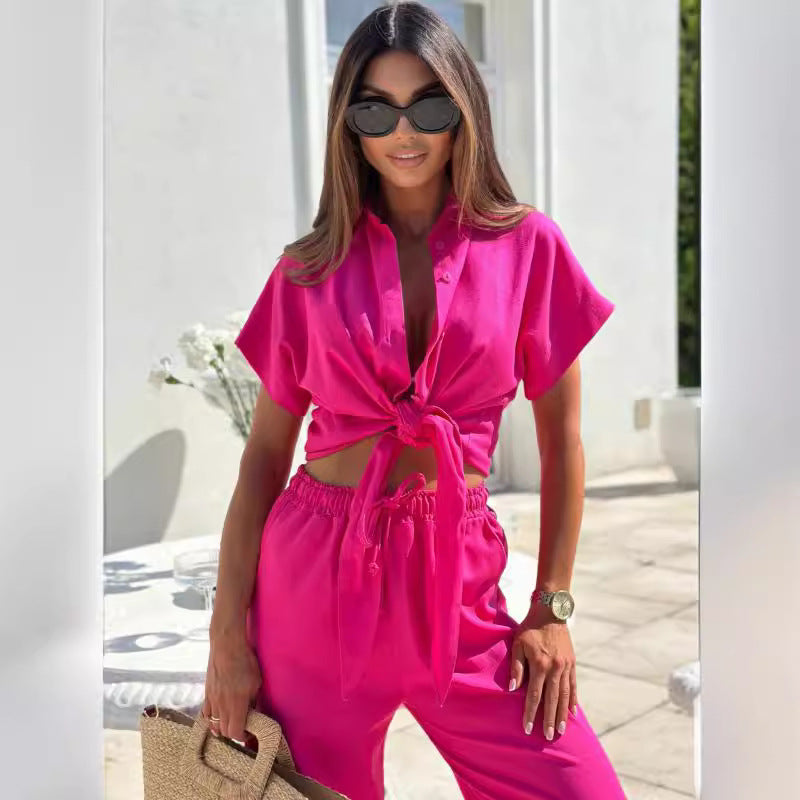 Dame Casual Knyttefront Lounge Set Stilla