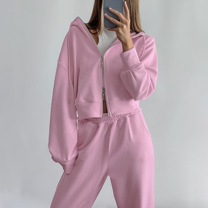 Dame sporty cropped hoodie- og slipset med sidelæns deling Stilla