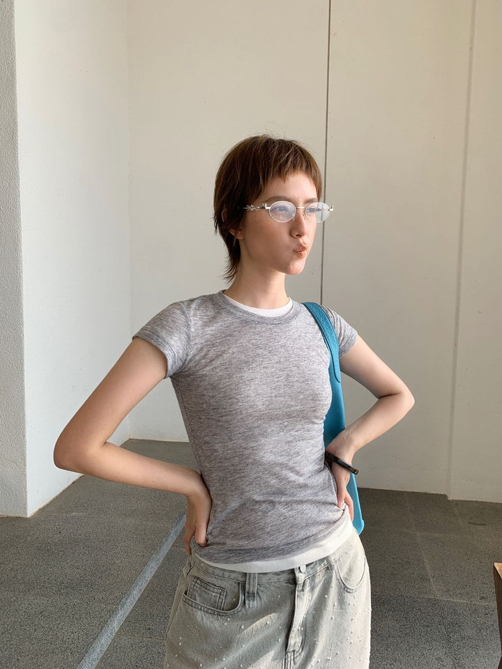Damer innovativ layering-top med moderne strikmix Stilla