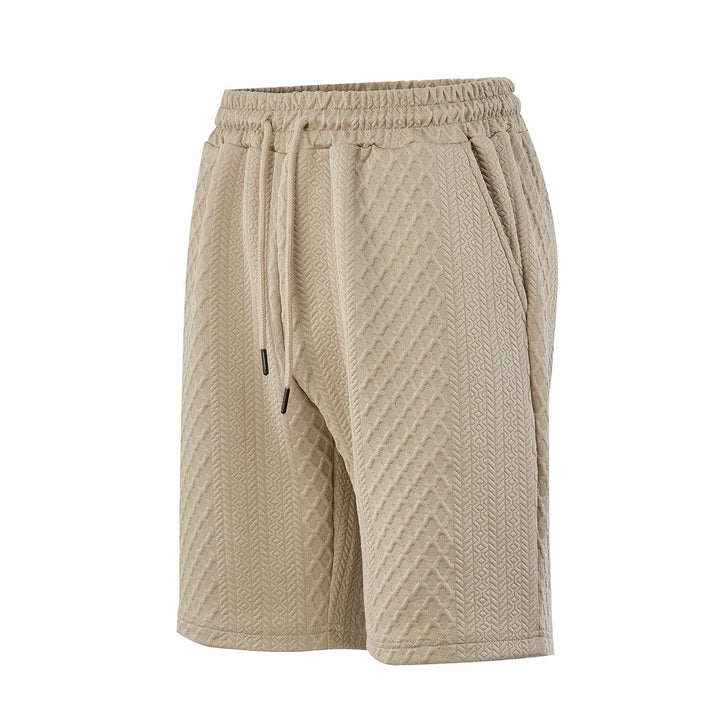 Herren nan strukturerede lounge shorts med elastisk bånd, snøre og sidelommer Skovae