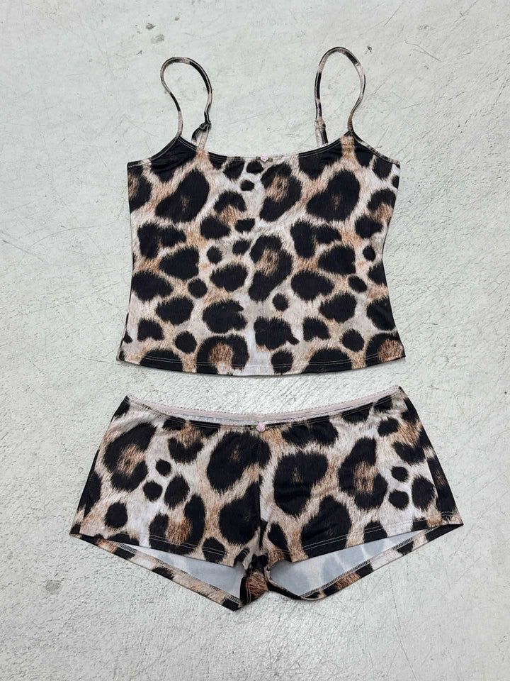 Dame sporty sæt med leopardmønster Skovae