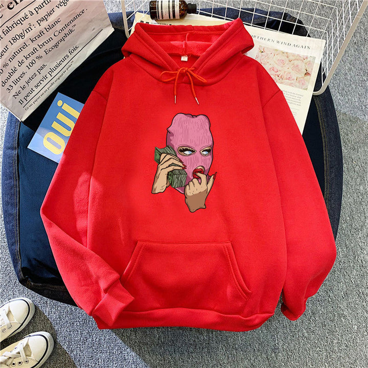 Dame hoodie med kunstnerisk grafisk design Skovae