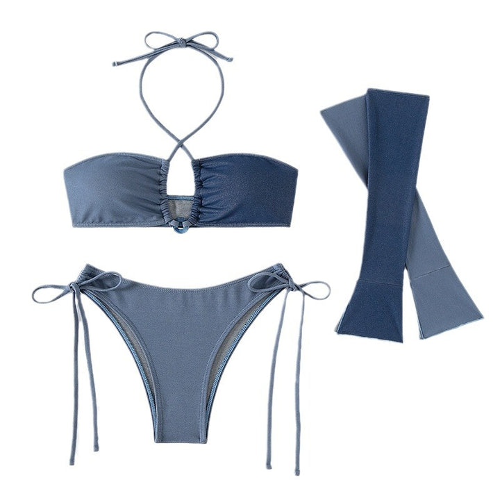 Dame bikini-sæt med innovativt snit og elegante, lange ærmer Stilla