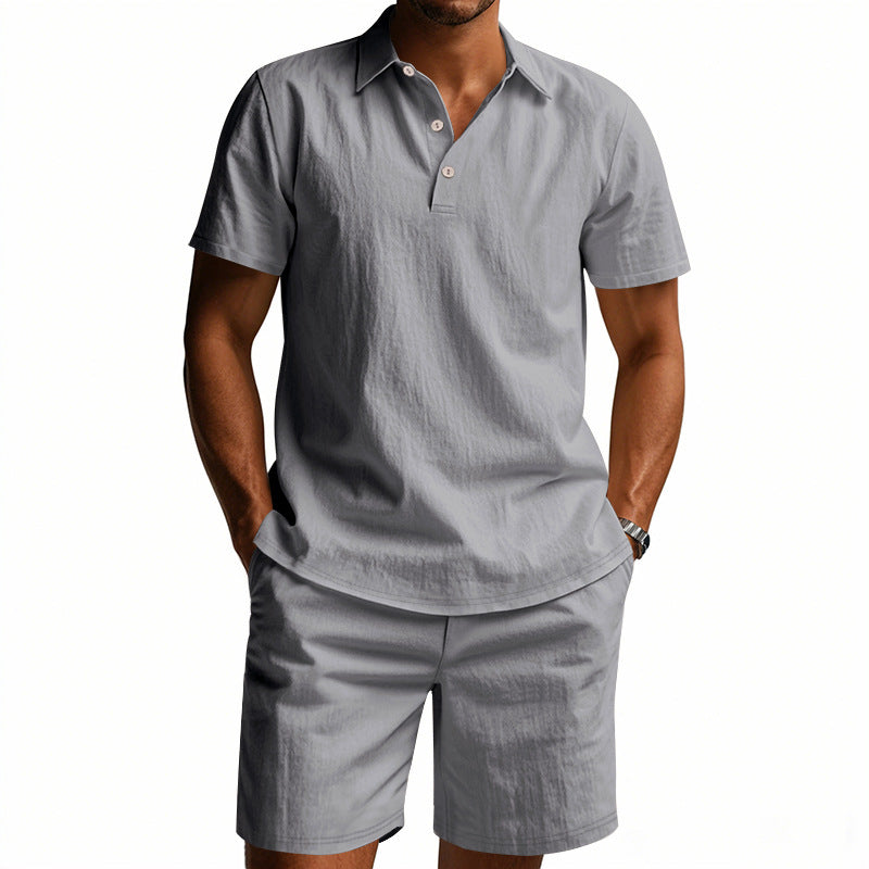 Herre polo skjorte og shorts sæt lavet af åndbart bomuldsblanding med moderne pasform Stilla