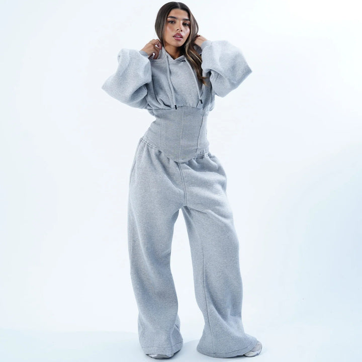 Kvinders casual oversized hoodie med flatterende pasform og bred talje Skovae
