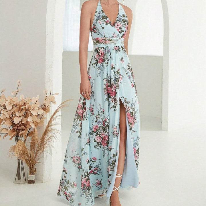 Kvinder Floral Halterneck Maxikjole Stilla