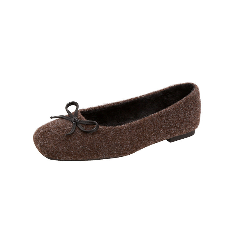 Dame Ballerinas med blødt fleecefor og klassisk sløjfedetalje Stilla