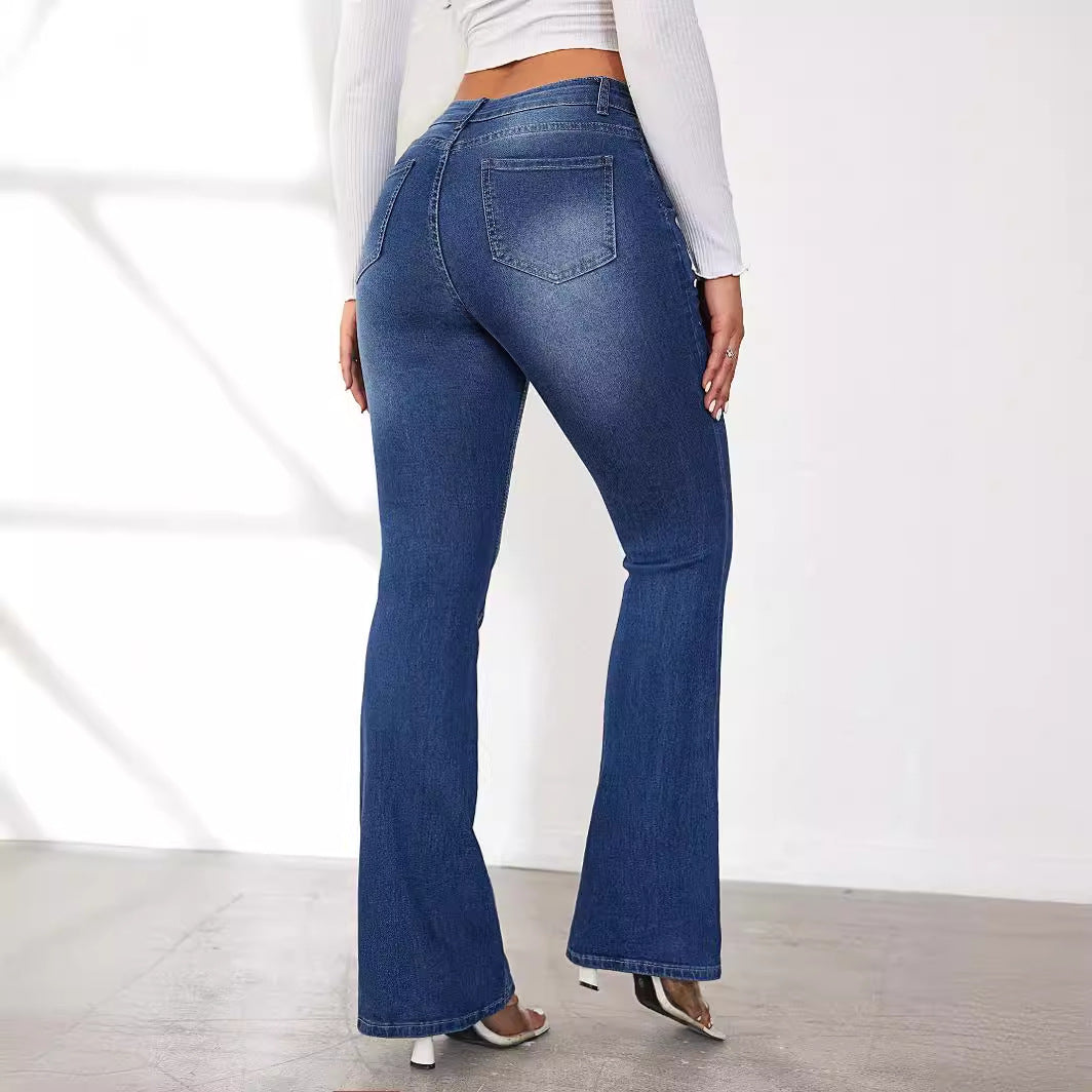 Dame Bootcut Jeans i vintage-stil med høj talje Stilla