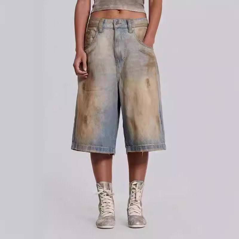 Dame Ødelagte Løse Jeans-Culotte Stilla