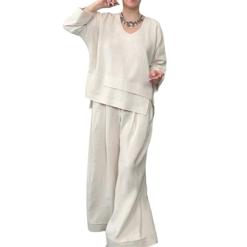 Dame Elegant og afslappet to-delt outfit lavet af høj kvalitet hør Stilla
