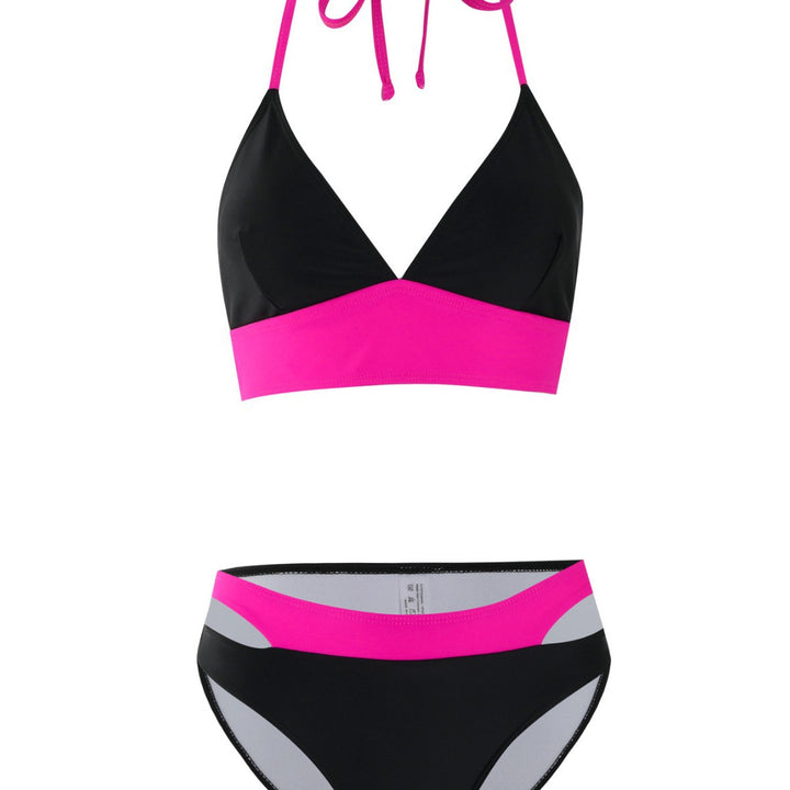 Dame Triangel-Bikini-Sæt med justerbar knude-top og moderne høj snit Stilla
