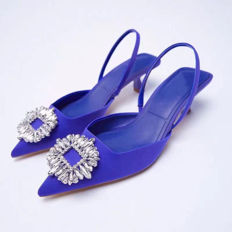 Dame Slingback-pantoletten med Funklende Smykke-detalje og Elegant Design Skovae