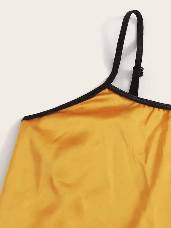 Dame Satin Top og Shorts Pyjamas Sæt Stilla