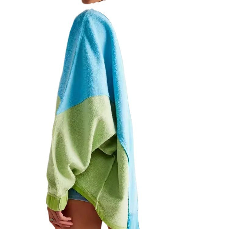 Dame Oversized Hættebluse med moderne farveblokdetaljer Stilla