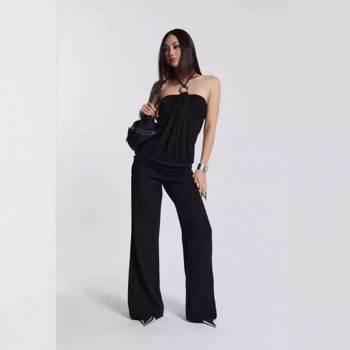 Dame strapless draperet mini kjole Stilla