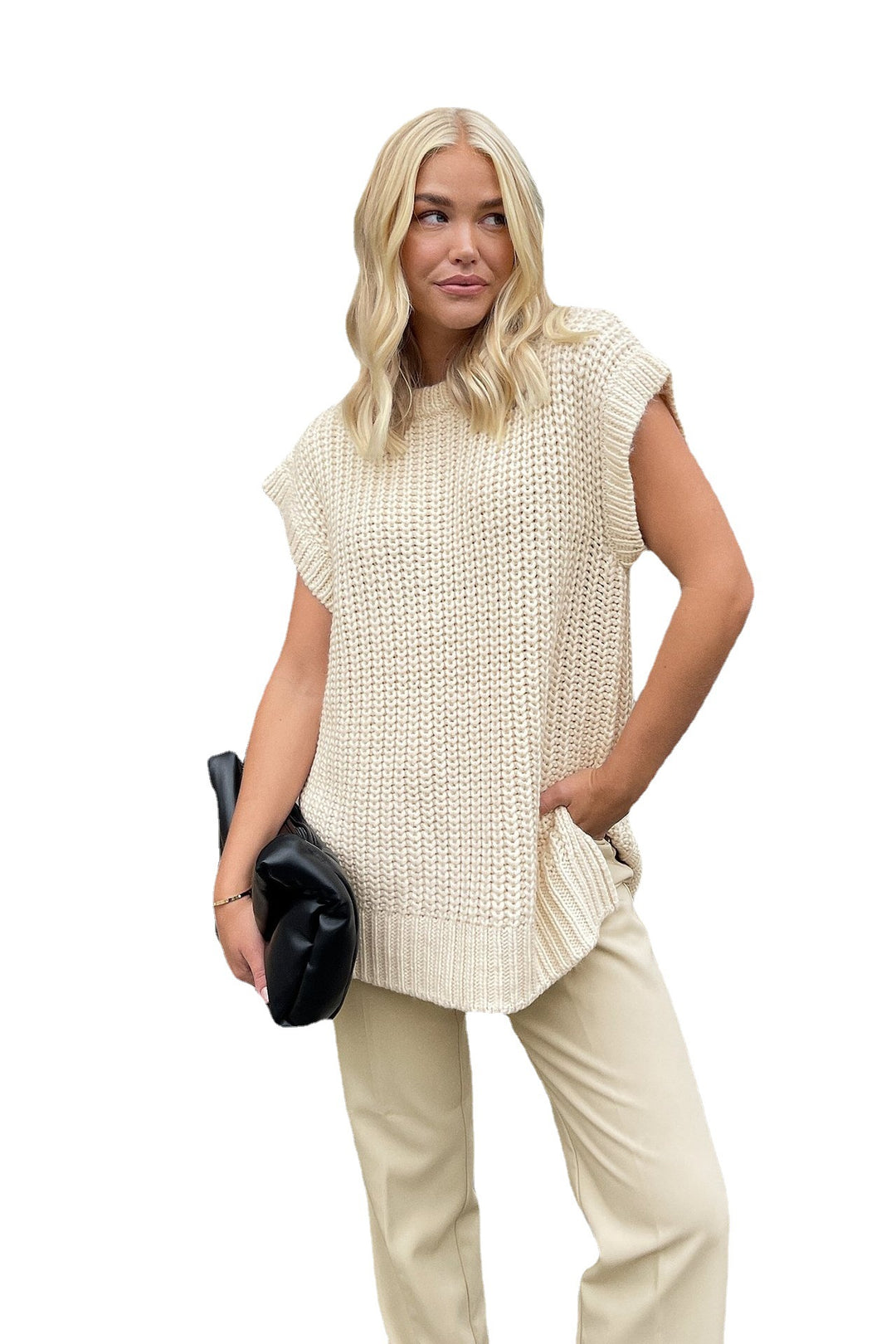 Dame Oversized Striktop med afslappet snit Skovae