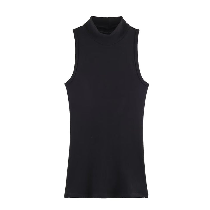 Dame rullekrave tanktop i blødt strækmateriale Skovae