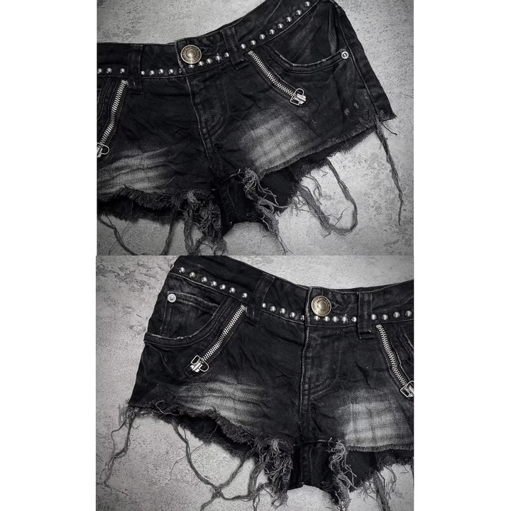 Dame Modeødelagt Denim-Shorts med Nitter Skovae