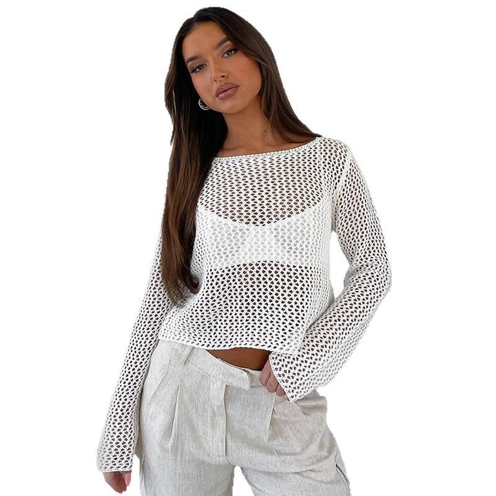 Dame hæklet let oversized pullover Stilla