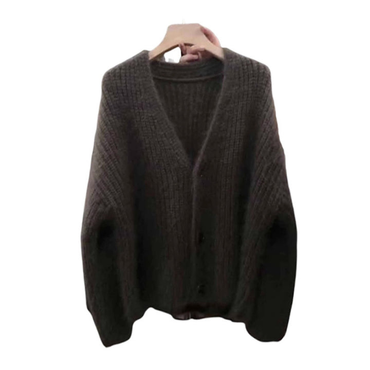 Kvindernes hyggelige strikkede cardigan med unikt blødt materiale og praktisk knaplukning Stilla