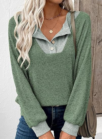 Kvinders afslappede sweater med stilfuld krave Stilla