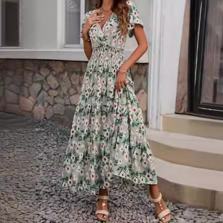 Dame Blomster Flæse Maxi Kjole Stilla
