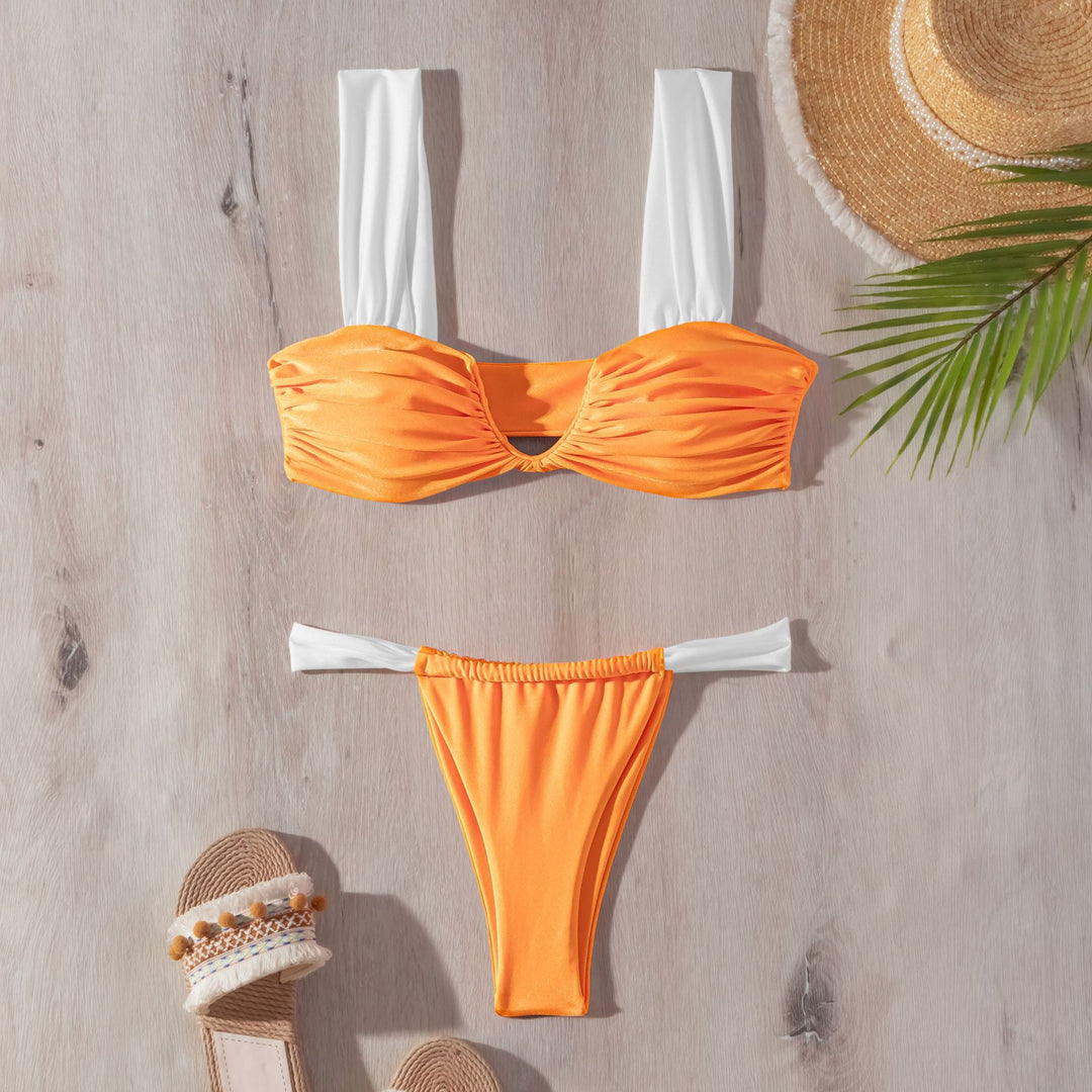 Dame bikini-sæt med luksuriøs rynkeeffekt og elegant farvedesign Stilla