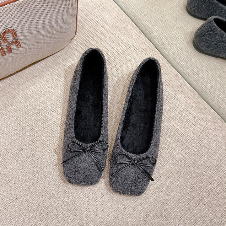 Dame Ballerinas med blødt fleecefor og klassisk sløjfedetalje Stilla