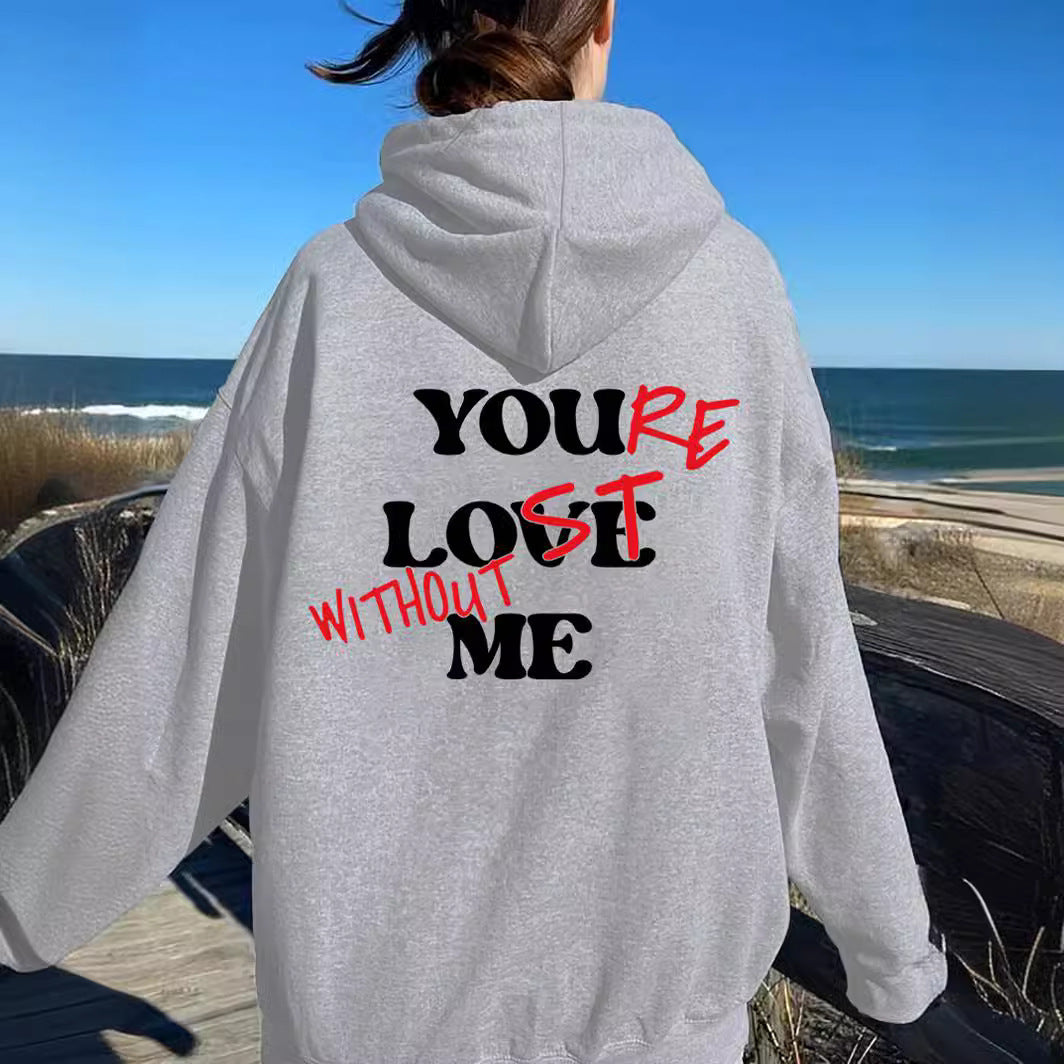 Kvinder Oversized Hoodie med Inspirerende Print Skovae