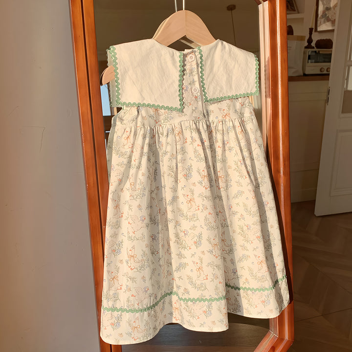 Pige Floral Broderet Sommerkjole Stilla