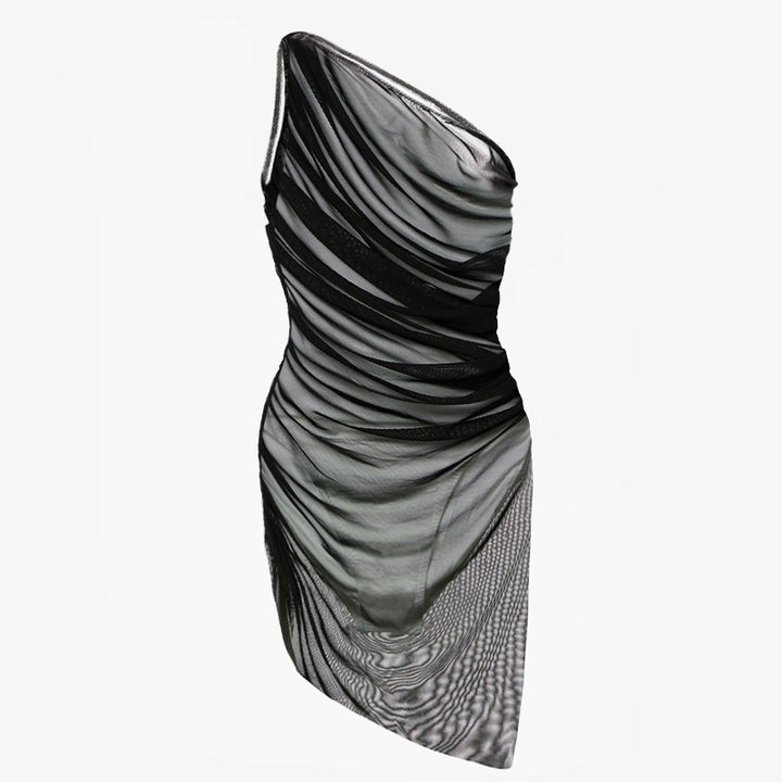 Dame elegant wrap kjole med asymmetrisk snit Skovae