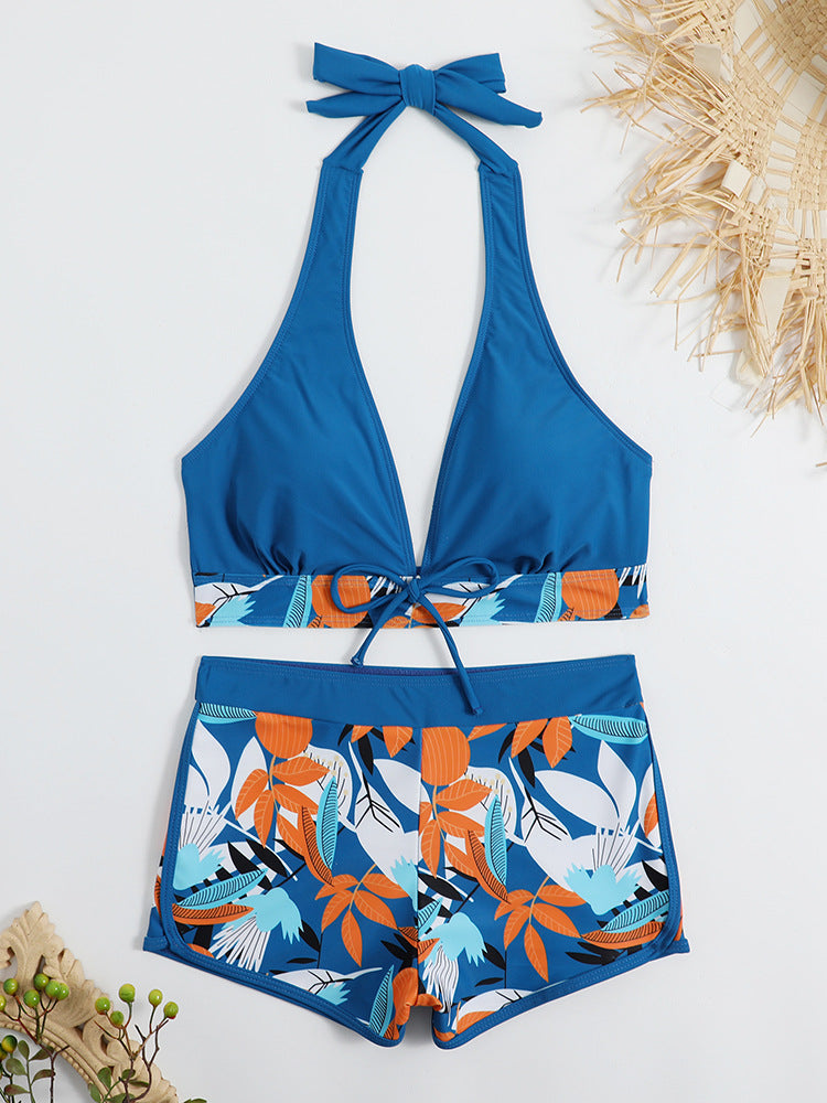 Dame Sporty bikini sæt med raffineret knude detalje og blomster mønster Stilla