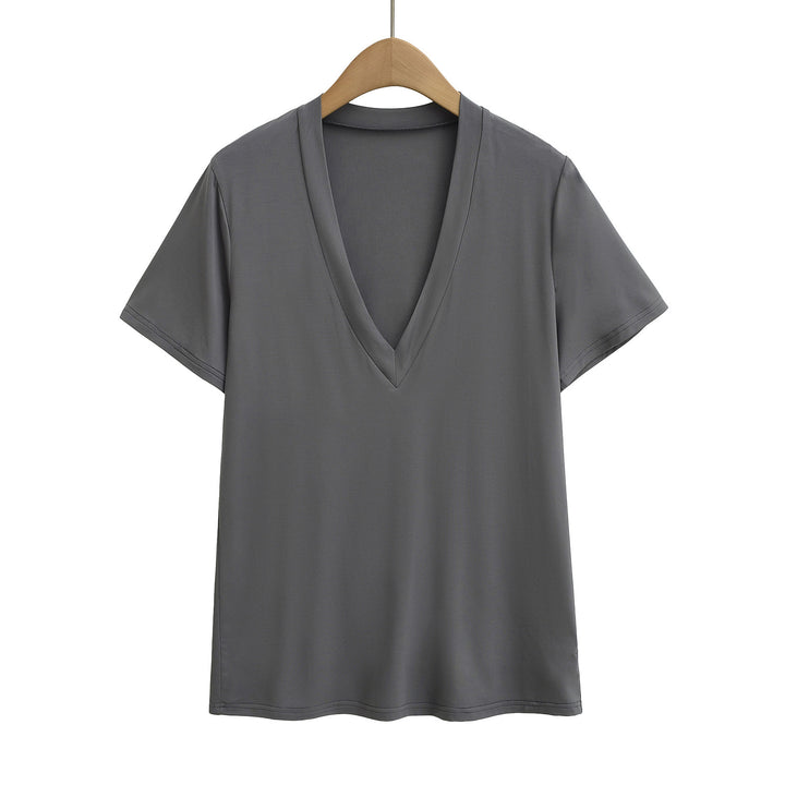 Dame V-hals T-shirt med blødt komfortmateriale Stilla