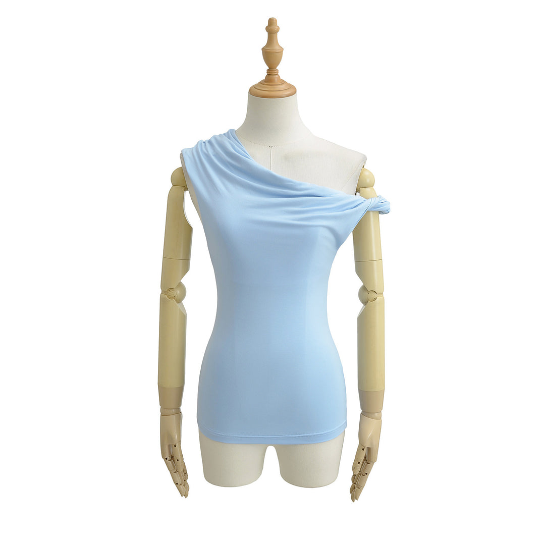 Dameoverdel med asymmetrisk skulderdesign og charmerende draperingseffekt Stilla