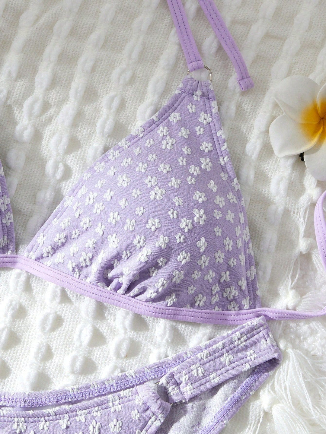 Dame Spids-Detail Trekant Bikini Sæt Stilla