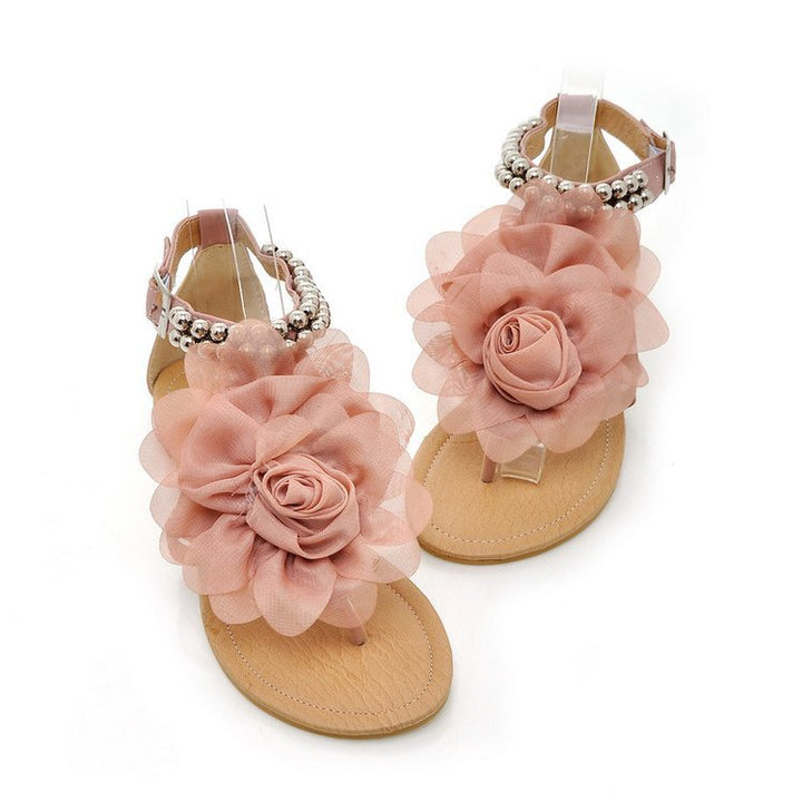 Dame sandaler med blomsterdekor og behagelig sål Stilla