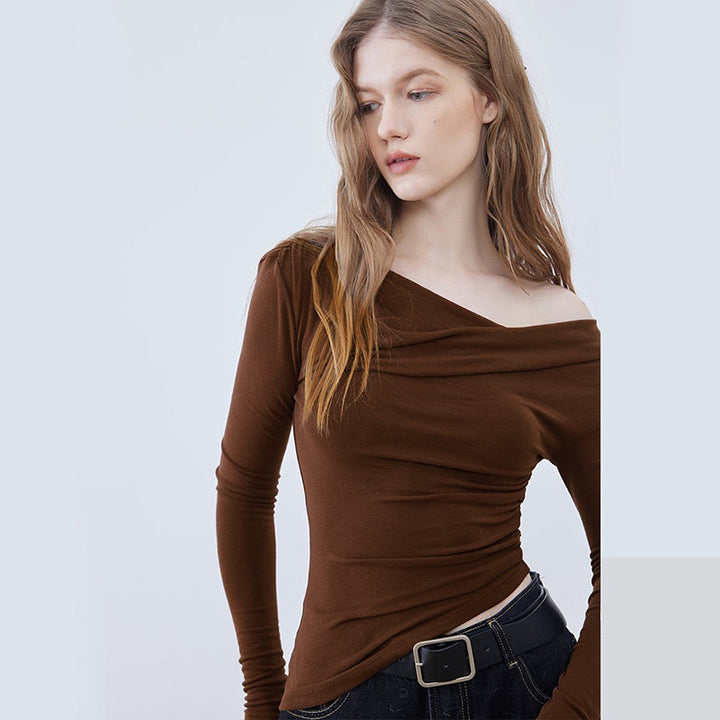 Femme Off-Shoulder Raffung Langærmetop Stilla
