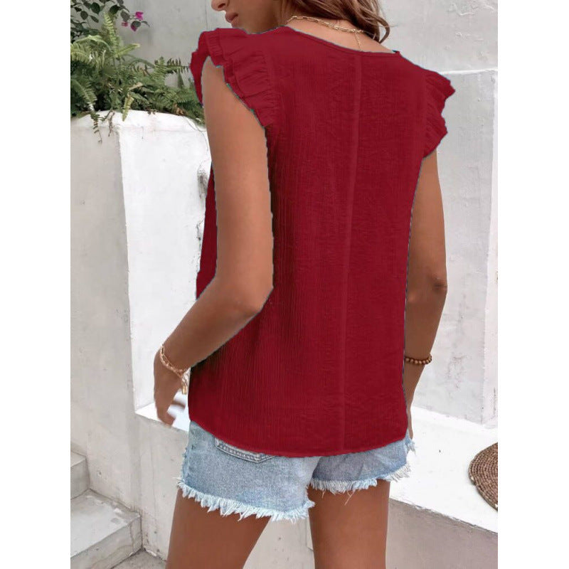 Dame Dekoreret V-Hals Bluse Stilla