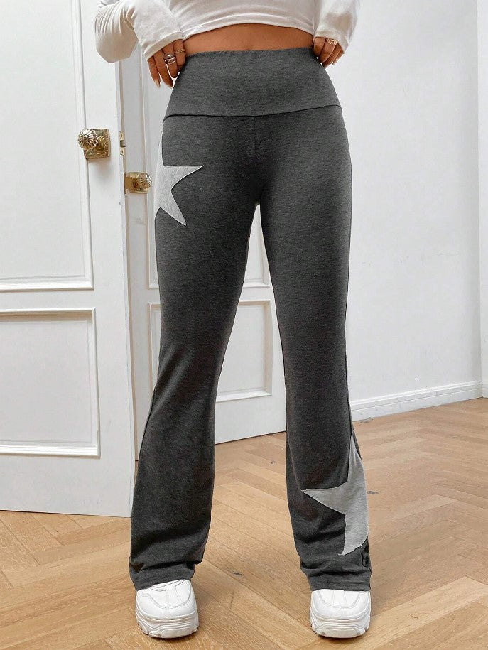 Dame lette Bootcut-Leggings med stjernemotiv Skovae
