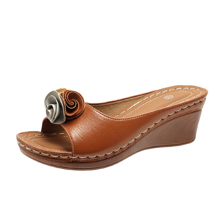 Dame elegante kile-clogs med floralt dekorer Stilla